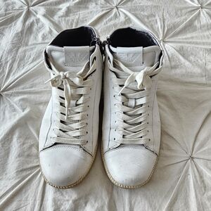 Emporio Armani white leather high-top sneaker